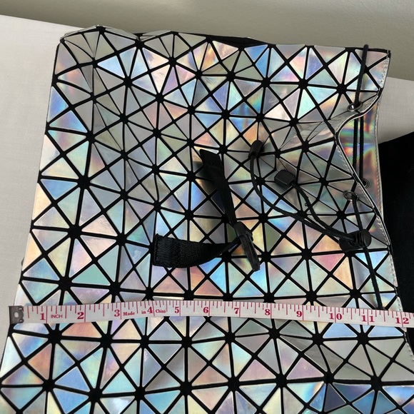 Futuristic Space Iridescent Holographic Geometric Triangles Backpack - Picture 11 of 13